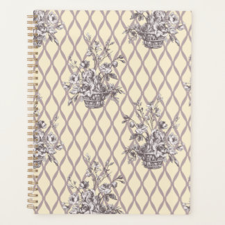 Personalised Vintage Floral Planner in Soft Cream