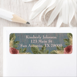 Personalised Vintage Floral Return Address Label