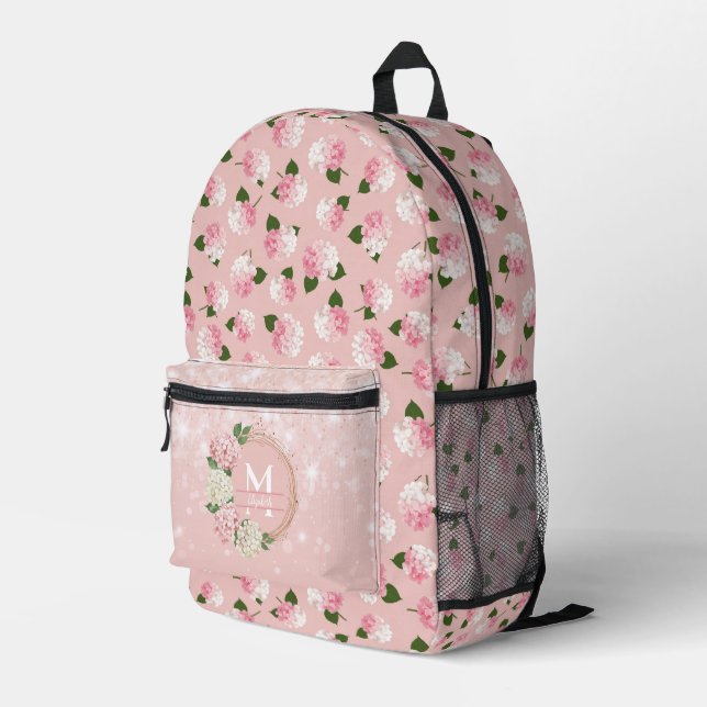 Personalised Vintage Garden Blossoms Printed Backpack (Back Corner Right)