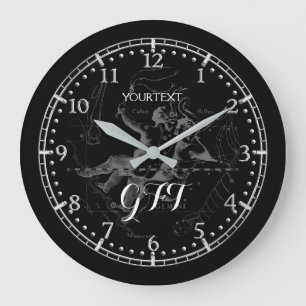 Personalised Vintage Gemini Constellation Zodiac Large Clock