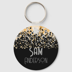 Personalised Vintage Gifts for guitarist, musician Key Ring