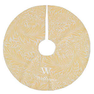 Personalised Vintage Gold Larkspur Flower Pattern Brushed Polyester Tree Skirt