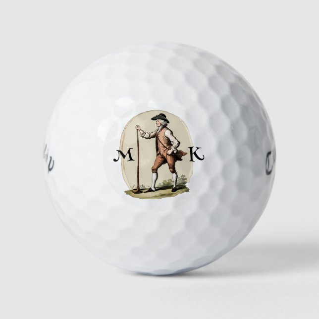 Personalised Vintage Golfer Callaway Golf Balls (Front)