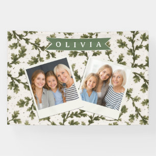 Personalised Vintage Green Garden Botanical Rustic Banner
