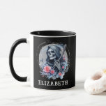 Personalised Vintage Grim Reaper Floral Glitter Mug<br><div class="desc">Personalised Vintage Grim Reaper Floral Glitter Mug - Featuring the Grim Reaper draped in black, holding his signature scythe, and surrounded by pink roses, this design combines gothic and vintage elements with a modern flair. A silver glitter full moon shines behind the Reaper, while a lone crow flies in the...</div>
