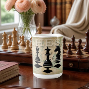 Personalised Vintage Grunge Queen Chess Piece Coffee Mug