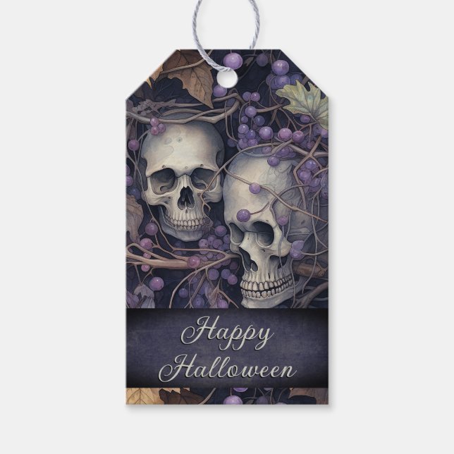 Personalised Vintage Halloween  Gift Tags (Front)