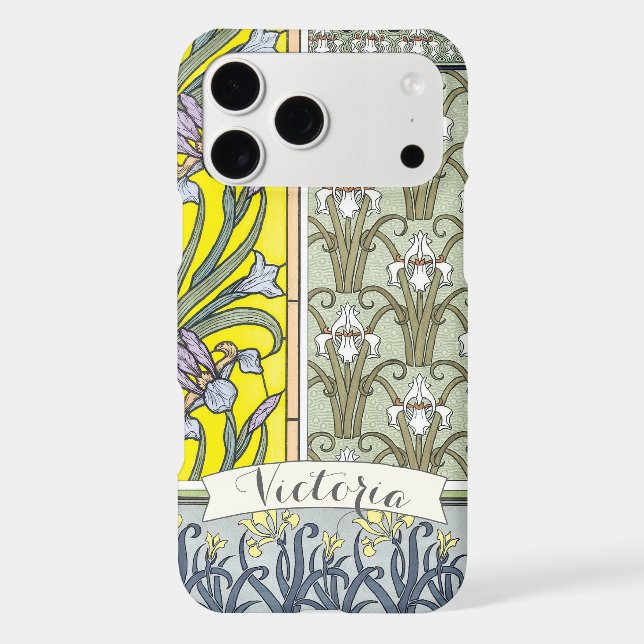 Personalised Vintage Iris Pattern iphone (Back)