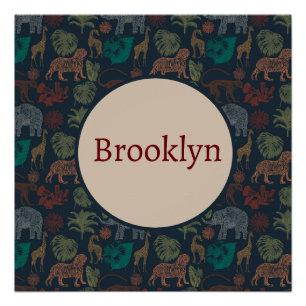 Personalised Vintage Jungle Safari Poster