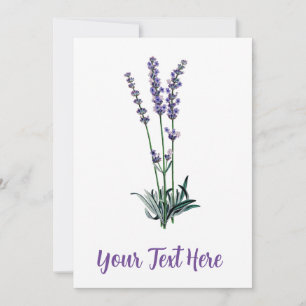 Personalised Vintage Lavender Flower Invitation