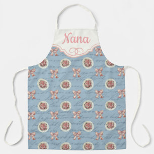 Personalised Vintage Letters Roses Apron