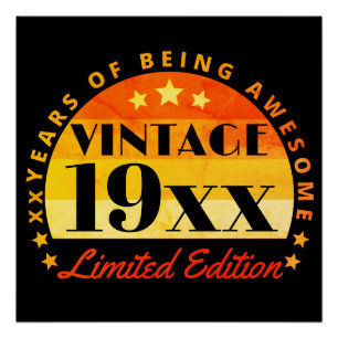 Personalised Vintage Limited Edition Birthday Poster