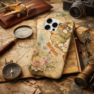 Personalised Vintage Map iPhone 16 Pro Max Case