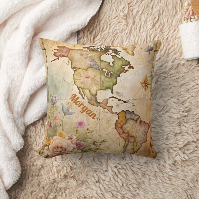 Personalised Vintage Map Cushion (Blanket)