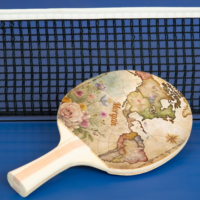 Personalised Vintage Map Ping Pong Paddle (Insitu)