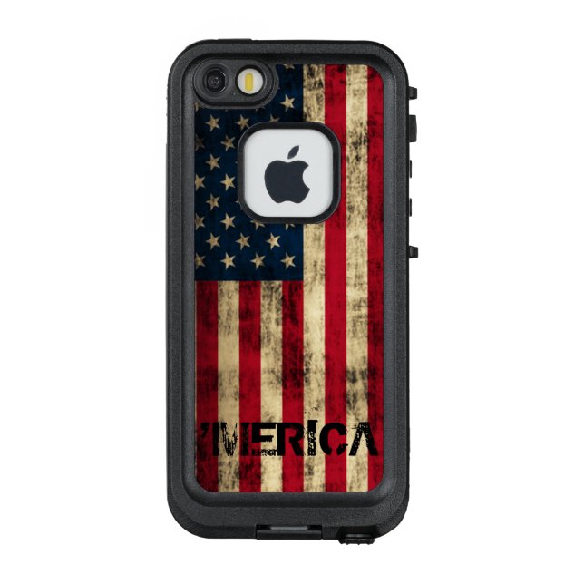 Personalised Vintage 'Merica Flag LifeProof iPhone Case (Back)