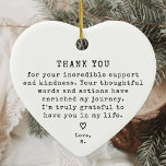 Personalised Vintage Minimal Thank You Christmas Ceramic Ornament<br><div class="desc">Express your gratitude with the Personalised Vintage Minimal Thank You Christmas Ceramic Ornament. This elegantly designed ornament is the perfect keepsake gift for those who have made a significant impact in your life, whether as a guidance counsellor, coworker, or boss. Featuring a timeless vintage minimal style, it offers a sophisticated...</div>