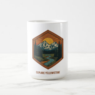 Personalised Vintage Mountain Adventure Badge Coffee Mug