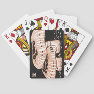 Personalised Vintage Mushroom Black Playing Cards