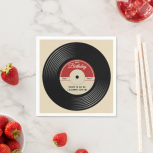 Personalised Vintage Music Theme Party Decor Napkin