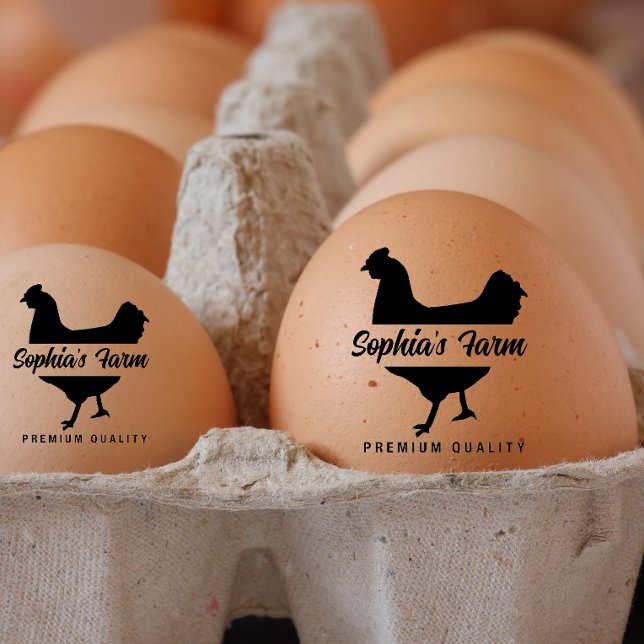  Personalised Vintage Name Chicken egg Rubber Stamp (personalized egg stamp)