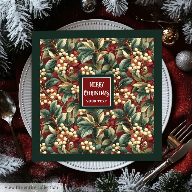 Personalised vintage napkins in trendy red tones (Personalized vintage napkins in trendy red tones)