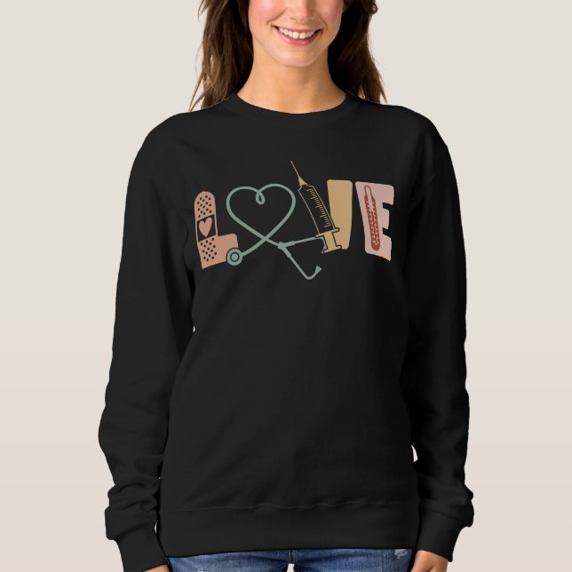 Personalised Vintage Nurse Love Sweatshirt (Front)