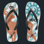 Personalised Vintage Oh Deer Sun Stripes Pattern Thongs<br><div class="desc">Personalised Your Name Vintage Oh Deer Sun and Stripes Pattern - Change to say anything you want.  Make these one of a kind flip flops that have YOUR message on them.  Be the talk of the beach!</div>