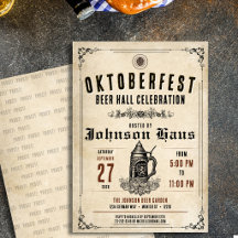 Personalised Vintage Oktoberfest Invitation