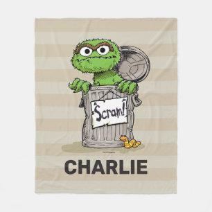 Personalised Vintage Oscar the Grouch Scram Fleece Blanket