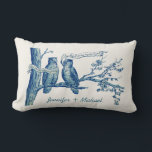 Personalised Vintage Owl Couple in Tree Wedding Lumbar Cushion<br><div class="desc">This is a Fun Vintage Custom Owls Wedding Gift! Shown above is a quirky image of two Owls sitting in a Tree, both Owls have banners in their beaks, one says: This day I marry my best friend and the other replies: You are the one and only. Personalised Couple's Names...</div>