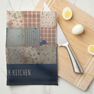 Personalised Vintage Patchwork Family Tea Towel