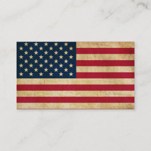 Personalised Vintage Patriotic American Flag Business Card