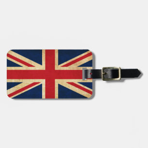 Personalised Vintage Patriotic United Kingdom Flag Luggage Tag
