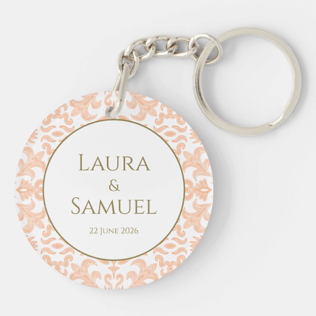 Personalised Vintage Peach Acrylic Keychain (Back)