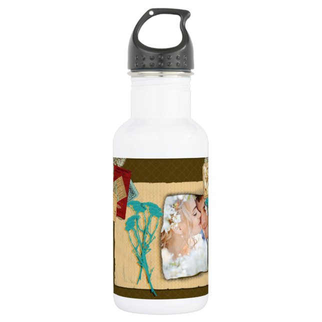 Personalised Vintage Photo Collage 532 Ml Water Bottle (Front)