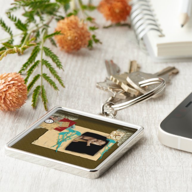 Personalised Vintage Photo Collage Key Ring (Side)