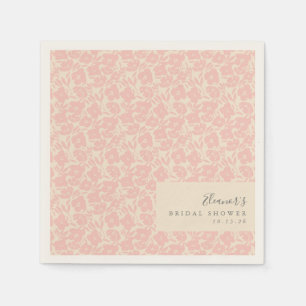 Personalised Vintage Pink Floral Bridal Shower  Napkin
