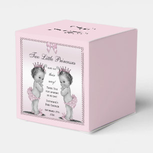 Personalised Vintage Princess Twins Baby Shower Favour Box