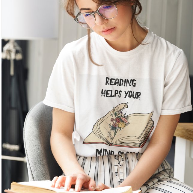 Personalised Vintage Reading Book Wild Flowers T-Shirt (Creator Uploaded)