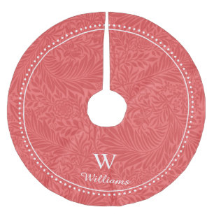 Personalised Vintage Red Larkspur Flower Pattern B Brushed Polyester Tree Skirt