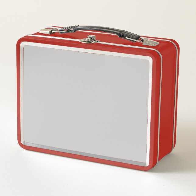 Personalised Vintage Red Metal Lunchbox (Front)