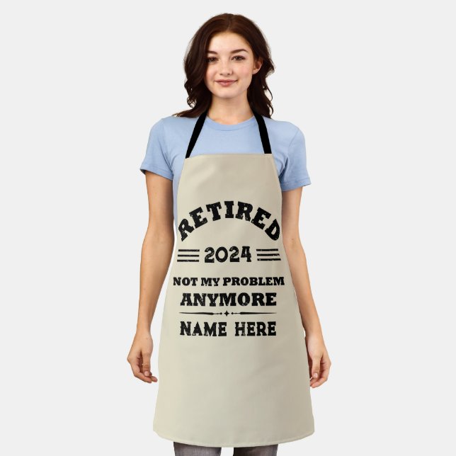 Personalised vintage retirement apron (Worn)