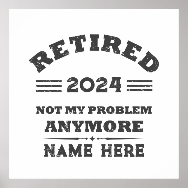 Personalised vintage retirement  poster (Front)