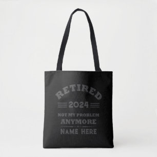 Personalised vintage retirement  tote bag