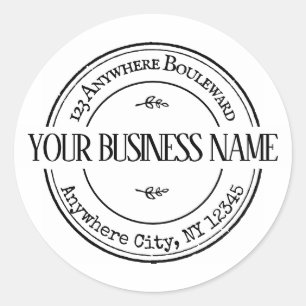 Personalised vintage return address classic round sticker