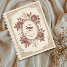 Personalised Vintage Rose Monogram Notebook