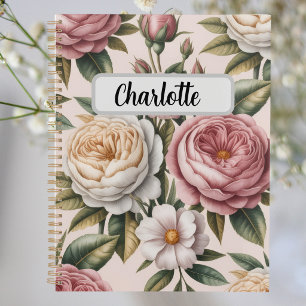 Personalised vintage roses  Productivity Goal  Planner
