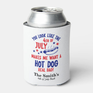 Personalised Vintage Rustic 4th july Can Cool Can Cooler
