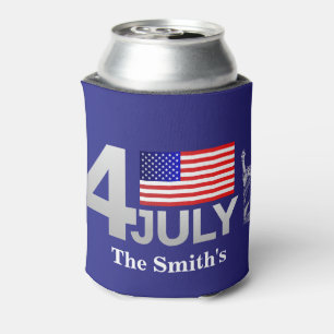 Personalised Vintage Rustic American Flag Can Cool Can Cooler